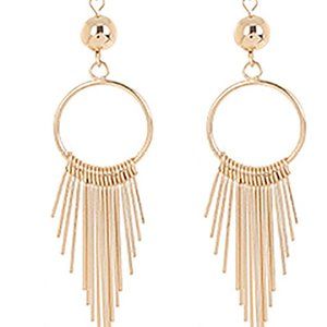Metallic Tassel Dangle Earrings
